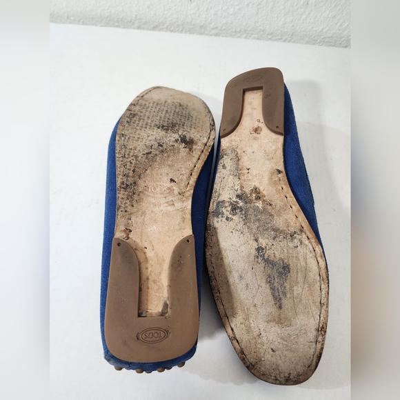 Tod's Blue Leather Loafers Driving Moccasin Size 39 US 8.5 - Picture 10 of 10